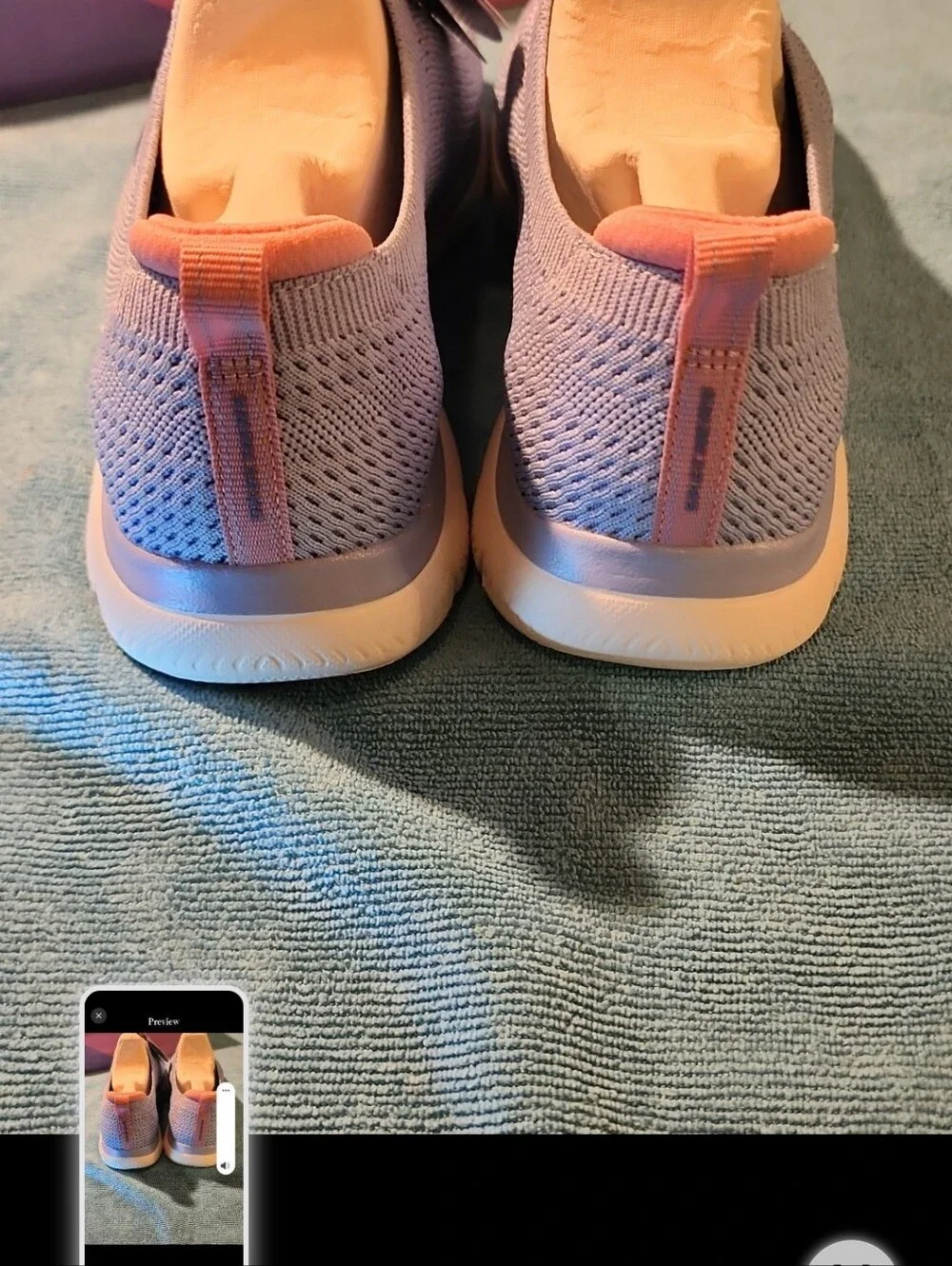 Skechers size 10 Women's Lavender and Pink Slip-On Athletic Sneakers